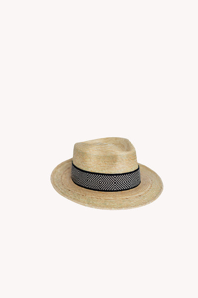 Straw Fedora style palm leaf hat