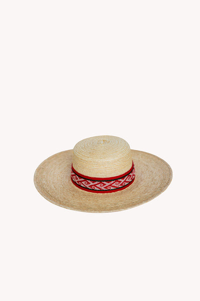 Spanish Straw Hat with Balance Intention Band Removable Intention Hat Textile Band
