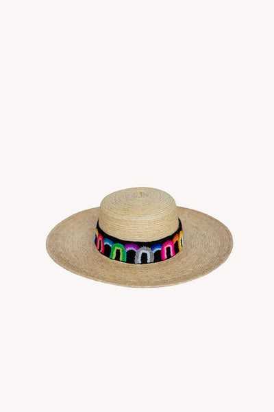 Straw Spanish Hat with Black Honor Removable Intention Hat Textile Band