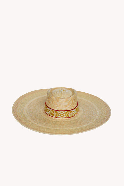 Inti Straw Sun Hat with Abundance Intention Band Removable Intention Hat Textile Band