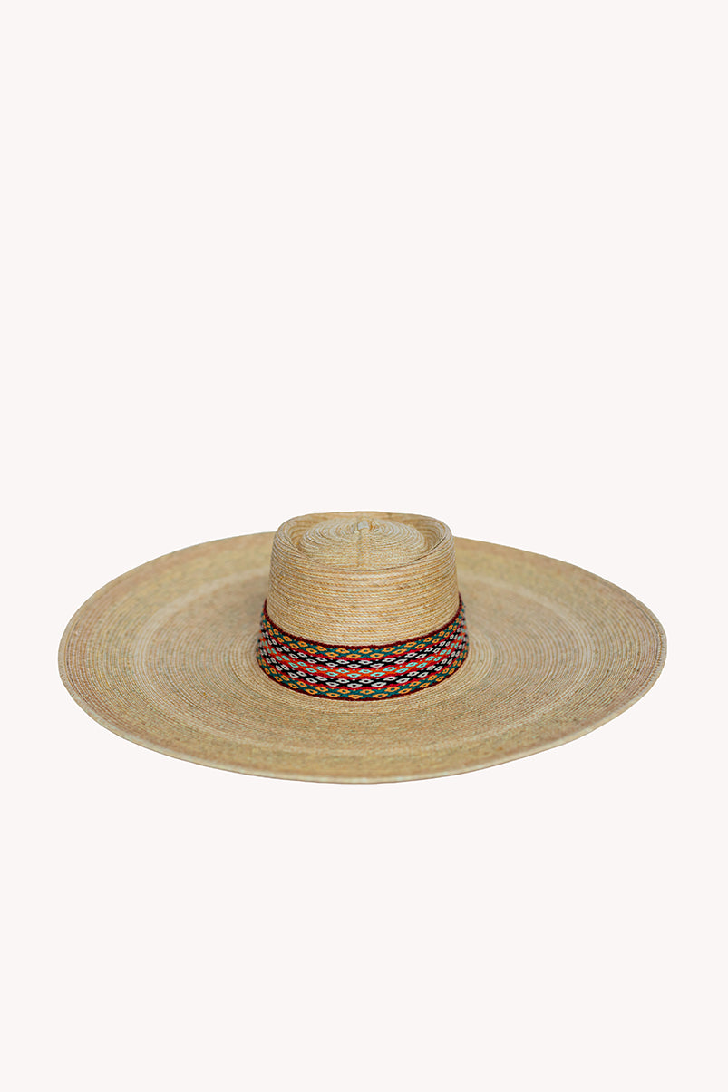 Inti Straw Sun Hat with Happiness Intention Band Removable Intention Hat Textile Band