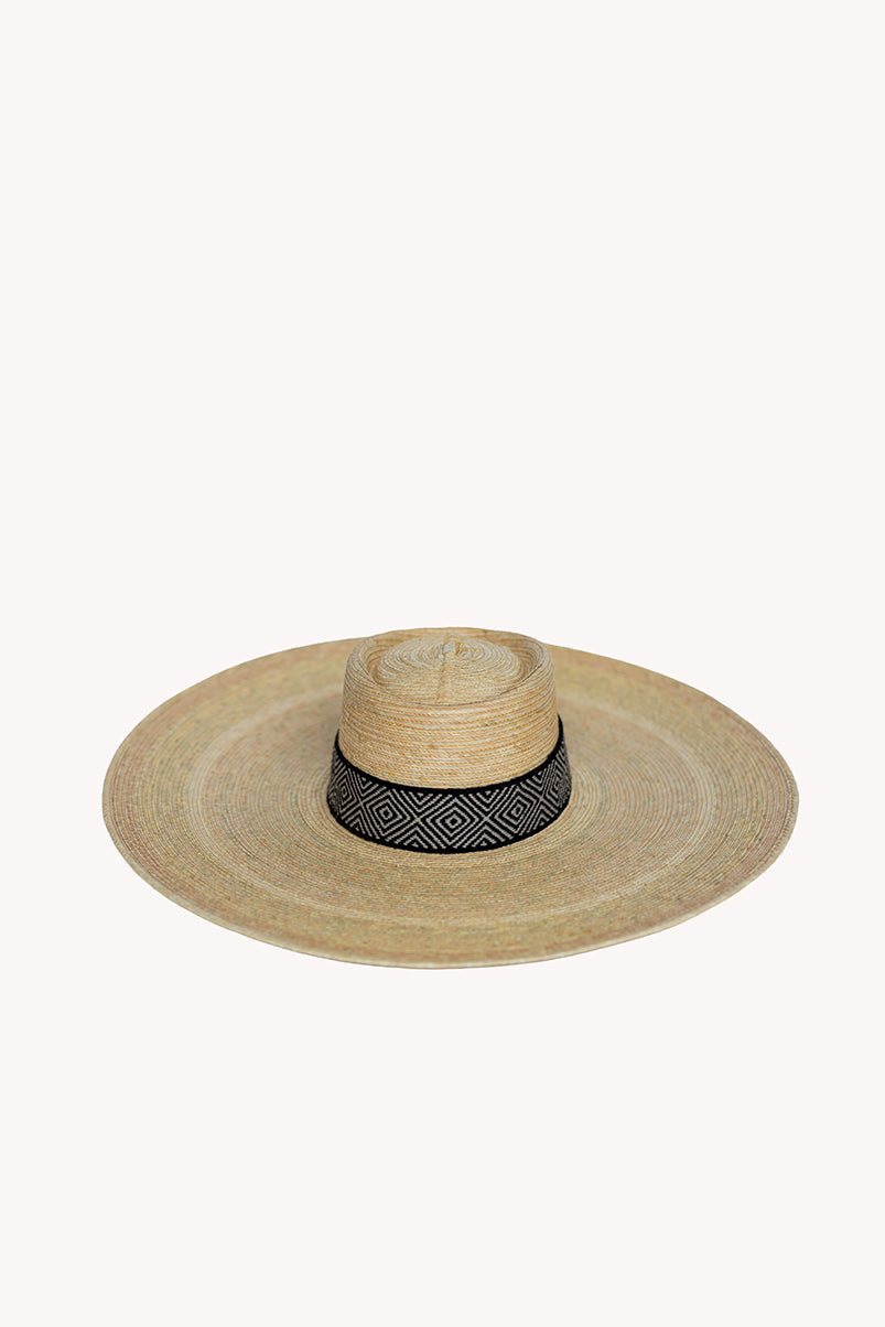 Inti Straw Sun Hat with Protection Removable Intention Hat Textile Band