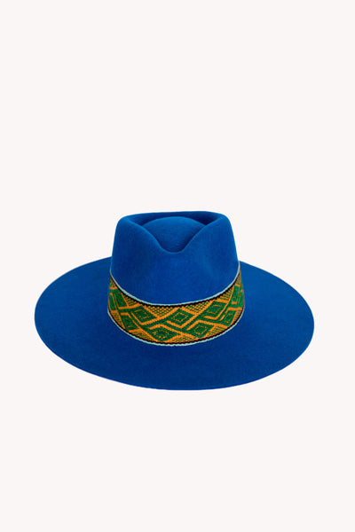 Electric Blue Western Hat with Connection Removable Intention Hat Textile Band