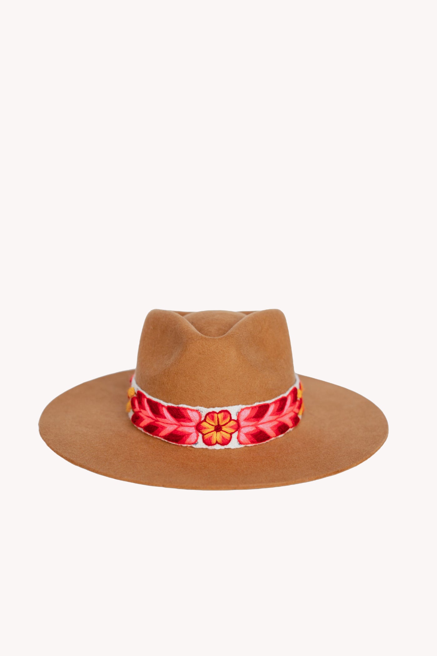 Camel Western Hat with Gratitude Intention Band Removable Intention Hat Textile Band