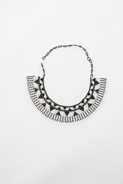 black and white hat necklace